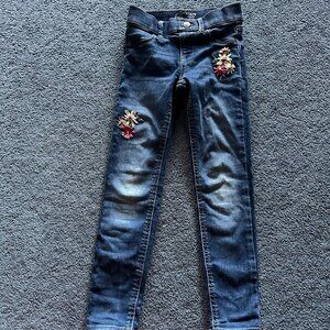 Wonder Nation Toddler Girl's Blue Flower Jegging Legging Pants Size Small 6-6x